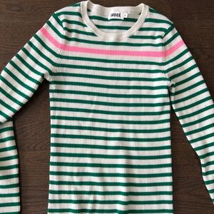 Green and Pink Striped Kids Top